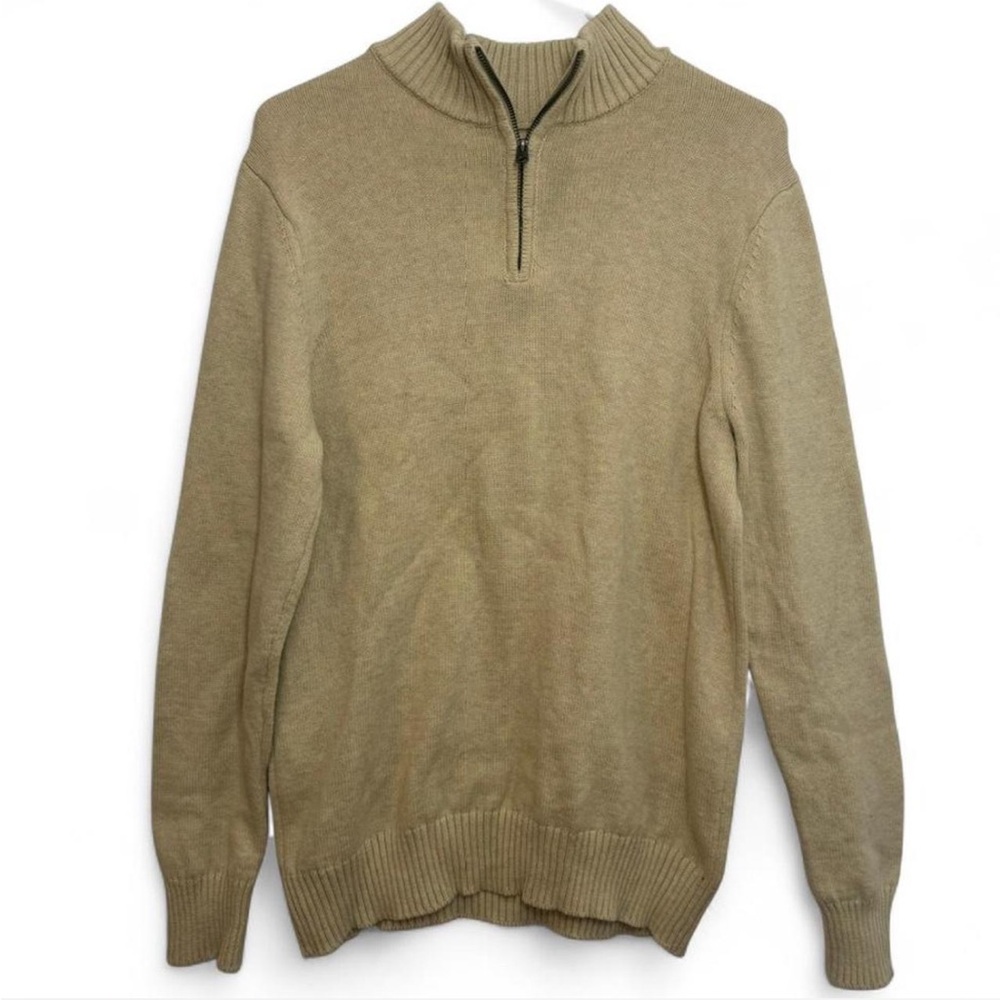G.H. Bass & Co.—Men's Beige Knit Zip-Up Sweater
